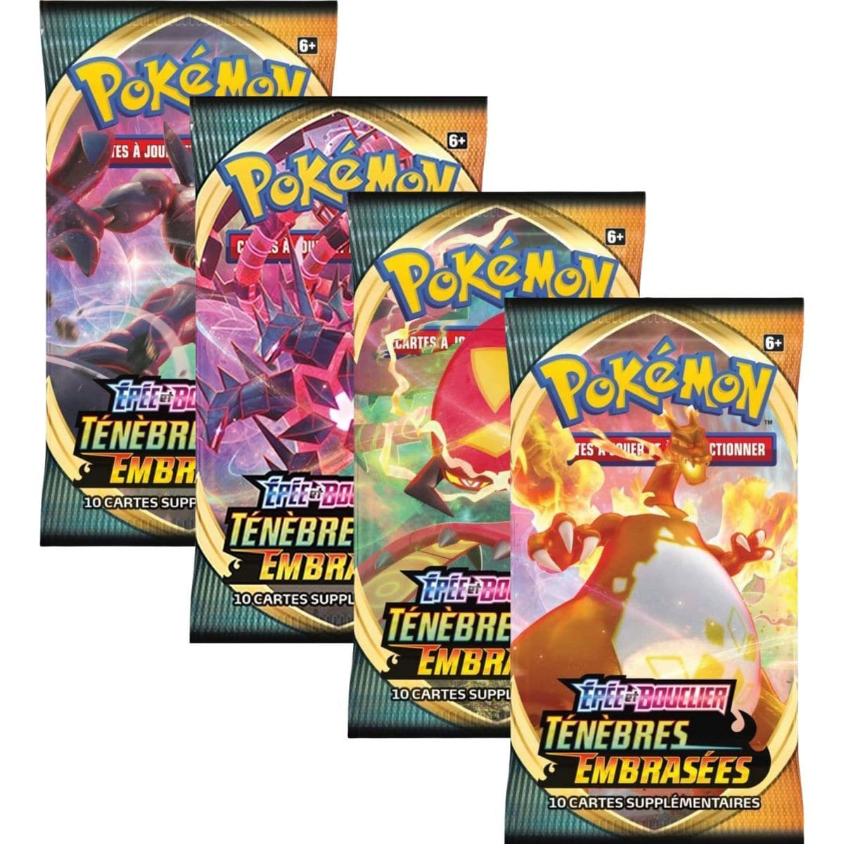 Lot de 10 Boosters Pokémon – Épée et Bouclier : Ténèbres Embrasées (FR) Card Master Tcg